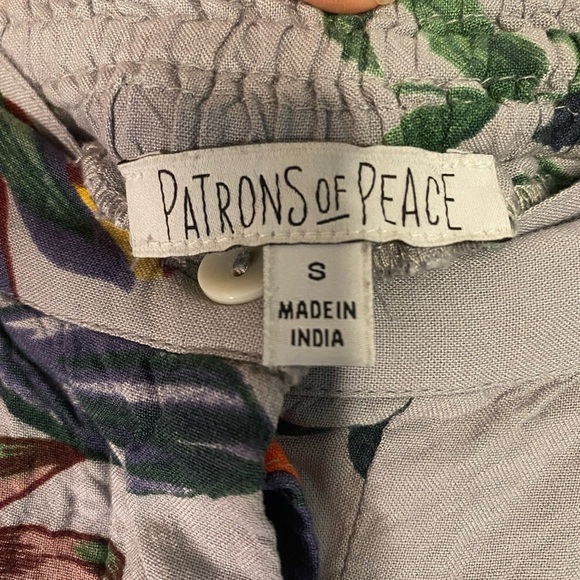 Patrons Of Peace Small Floral Belt Wide Leg Pleated Pants Tropical Boho Hippie - Picture 11 of 12